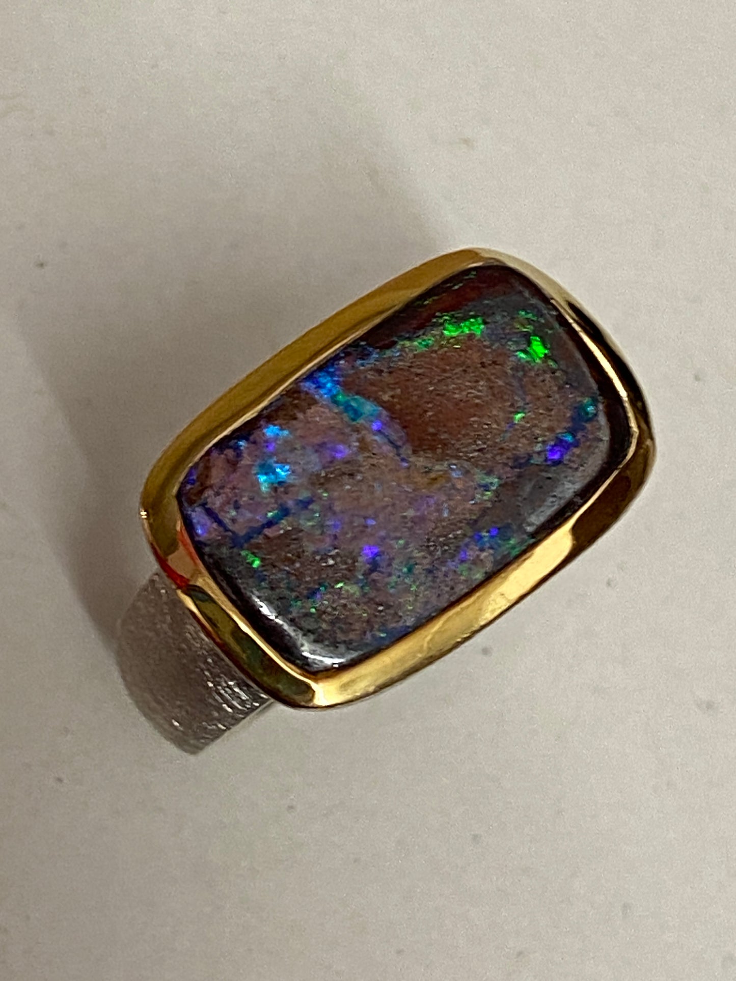 Ring in Silber 925/- mit Boulder Opal