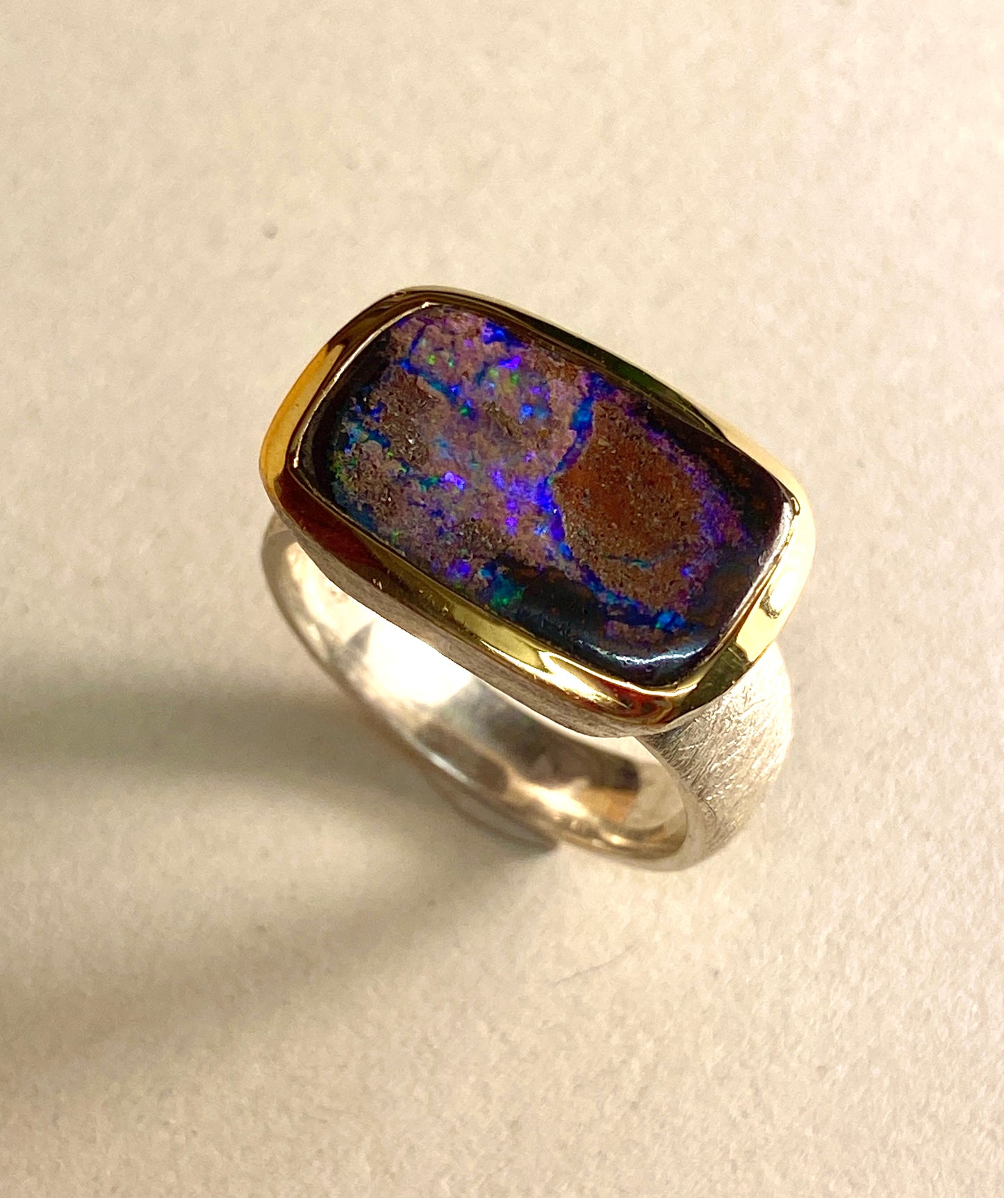 Ring in Silber 925/- mit Boulder Opal