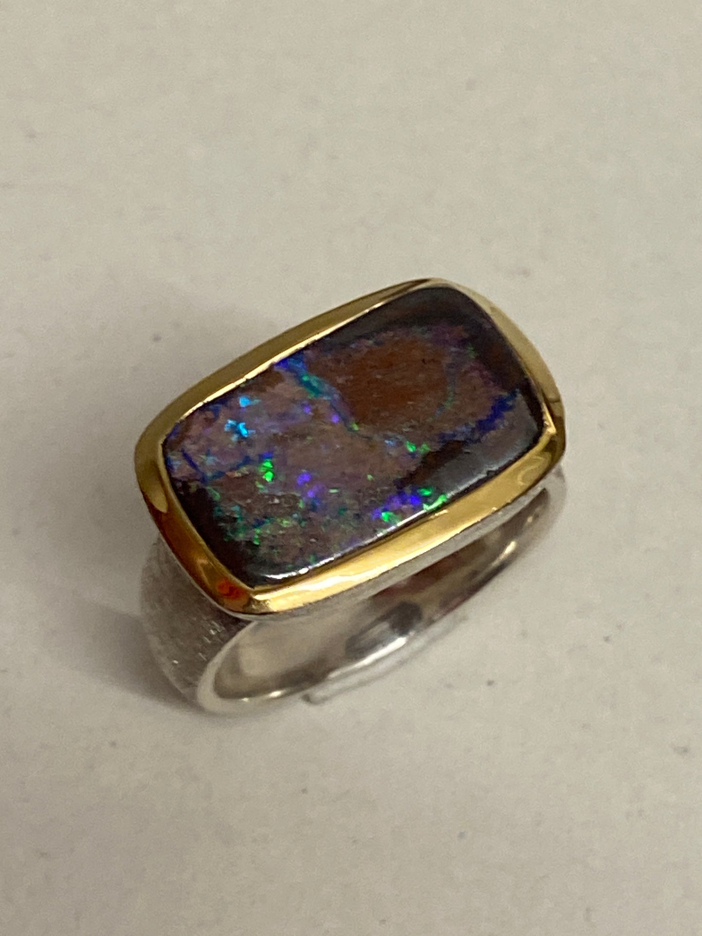 Ring in Silber 925/- mit Boulder Opal