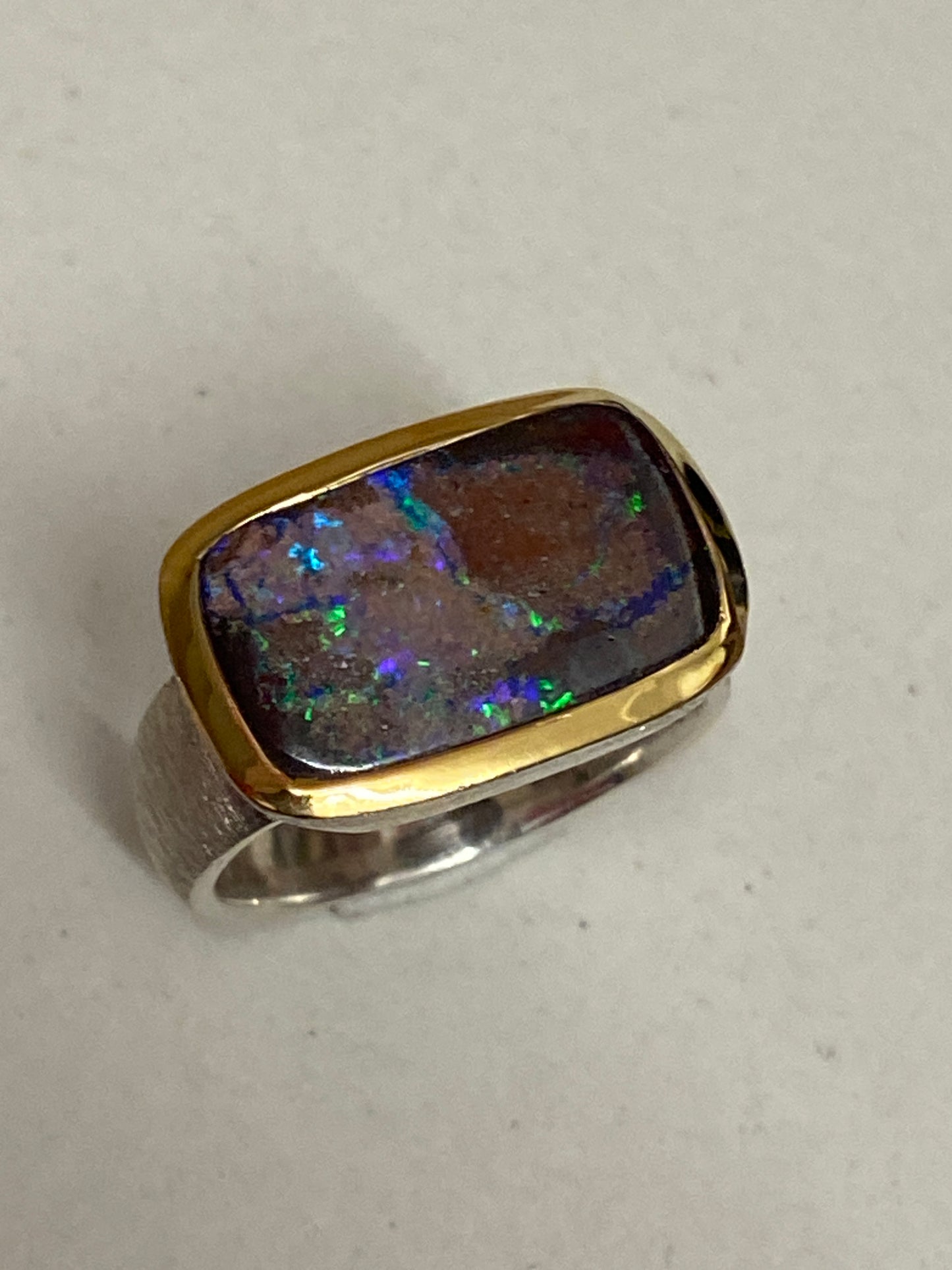 Ring in Silber 925/- mit Boulder Opal